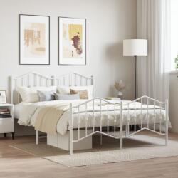 vidaXL fehér fém ágykeret fej- és lábtámlával 140 x 190 cm (373856)