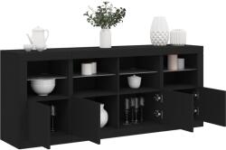 vidaXL fekete tálalószekrény LED-világítással 163 x 37 x 67 cm (3209073)