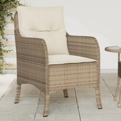 vidaXL 2 db bézs polyrattan kerti szék párnával (365148)