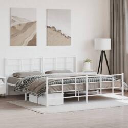 vidaXL fehér fém ágykeret fej- és lábtámlával 200x200 cm (355635)