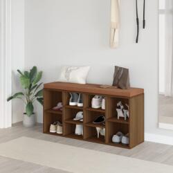 vidaXL barna tölgy szerelt fa cipőtároló pad 103x30x48 cm (342614) - vidaxl
