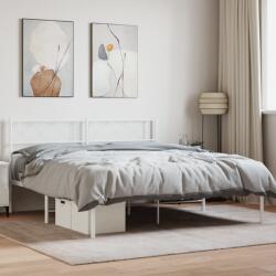 vidaXL fehér fém ágykeret fejtámlával 160 x 200 cm (372329)