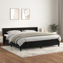 vidaXL fekete bársony rugós ágy matraccal 200x200 cm (3130981)