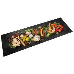 vidaXL mosható fűszermintás bársony konyhaszőnyeg 60x180 cm (4005615)
