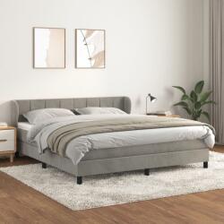 vidaXL világosszürke bársony rugós ágy matraccal 160x200 cm (3127499)