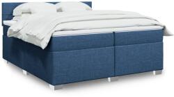 vidaXL kék szövet rugós ágy matraccal 200 x 200 cm (3286001)