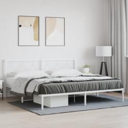 vidaXL fehér fém ágykeret fejtámlával 193 x 203 cm (376281)