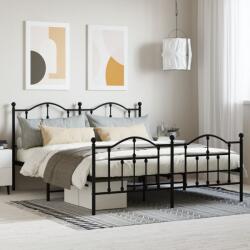 vidaXL fekete fém ágykeret fej- és lábtámlával 183 x 213 cm (353462)
