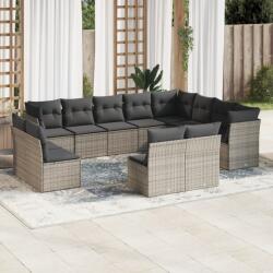 vidaXL 12 részes szürke polyrattan kerti ülőgarnitúra párnákkal (3250309)