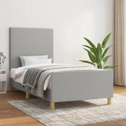 vidaXL világosszürke szövet ágykeret matrac nélkül 90x190 cm (3124855)