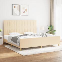 vidaXL krémszínű szövet ágykeret matrac nélkül 200 x 200 cm (3125248)