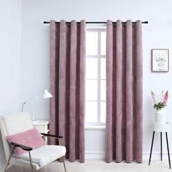 vidaXL 2 db rózsaszín bársony sötétítőfüggöny gyűrűkkel 140 x 225 cm (134521)