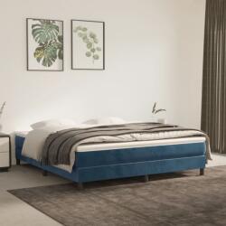 vidaXL sötétkék bársony rugós ágy matraccal 160x200 cm (3144343)