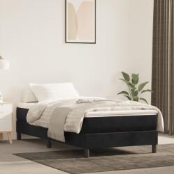 vidaXL fekete bársony zsebrugós gyerekmatrac 80 x 160 cm (4016548) - vidaxl