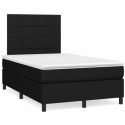 vidaXL fekete szövet rugós és LED-es ágy matraccal 120x190 cm (3270199)