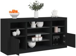 vidaXL fekete tálalószekrény LED-világítással 142, 5 x 37 x 67 cm (3209087)