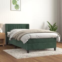 vidaXL sötétzöld bársony rugós ágy matraccal 80 x 200 cm (3131048)