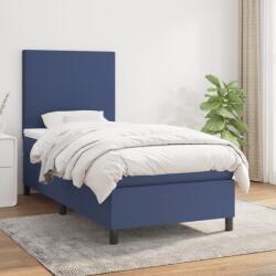 vidaXL kék szövet rugós ágy matraccal 90 x 200 cm (3141591)