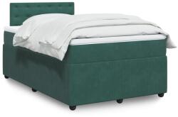 vidaXL sötétzöld bársony rugós ágy matraccal 120x190 cm (3290001)