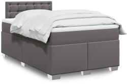 vidaXL szürke műbőr rugós ágy matraccal 120x190 cm (3286114)