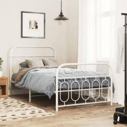 vidaXL fehér fém ágykeret fej- és lábtámlával 107 x 203 cm (377180)