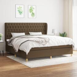 vidaXL sötétbarna szövet rugós ágy matraccal 200 x 200 cm (3128792)