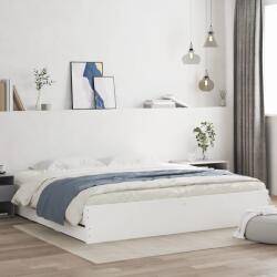 vidaXL fehér szerelt fa ágykeret fiókokkal 200 x 200 cm (3207245)