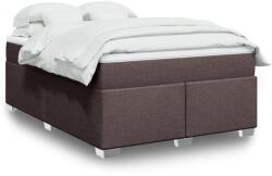 vidaXL sötétbarna szövet rugós ágy matraccal 140 x 200 cm (3285140)