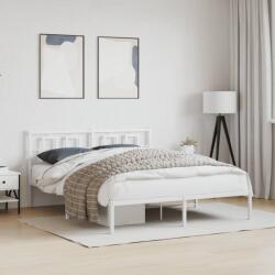 vidaXL fehér fém ágykeret fejtámlával 150 x 200 cm (374292)