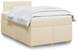 vidaXL krémszínű szövet rugós ágy matraccal 120 x 190 cm (3286624)