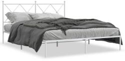 vidaXL fehér fém ágykeret fejtámlával 150 x 200 cm (376553)