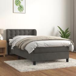 vidaXL sötétszürke bársony rugós ágy matraccal 80 x 200 cm (3127698)