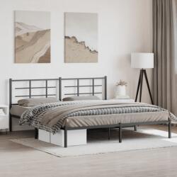 vidaXL fekete fém ágykeret fejtámlával 193 x 203 cm (355567)
