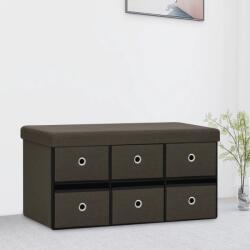 vidaXL sötétbarna összecsukható művászon tárolópad 76 x 38 x 38 cm (338814) - vidaxl