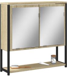 vidaXL sonoma tölgy szerelt fa tükrös fürdőszobaszekrény 60x16x60 cm (842422)