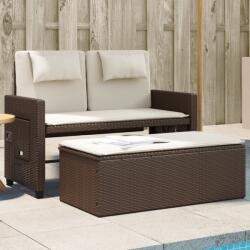 vidaXL barna polyrattan dönthető kerti pad párnával (365818) - vidaxl