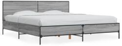 vidaXL szürke sonoma szerelt fa és fém ágykeret 200 x 200 cm (3280020)