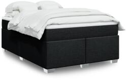 vidaXL fekete szövet rugós ágy matraccal 140 x 200 cm (3285139)