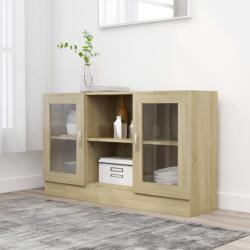 vidaXL sonoma tölgy színű szerelt fa vitrinszekrény 120 x 30, 5 x 70 cm (802789)