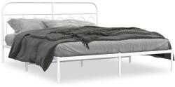vidaXL fehér fém ágykeret fejtámlával 180 x 200 cm (377170)