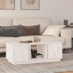 vidaXL fehér tömör fenyőfa dohányzóasztal 110x50x40 cm (814425)