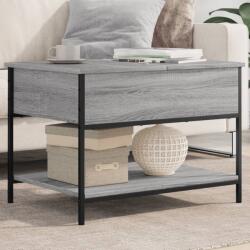 vidaXL szürke sonoma szerelt fa és fém dohányzóasztal 70 x 50 x 50 cm (845344)