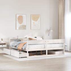 vidaXL fehér tömör fenyőfa ágy matrac nélkül 180 x 200 cm (3307114)