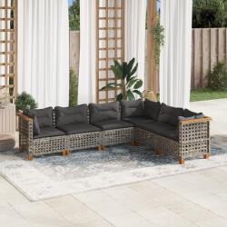 vidaXL 6 részes szürke polyrattan kerti ülőgarnitúra párnákkal (3261861) - vidaxl