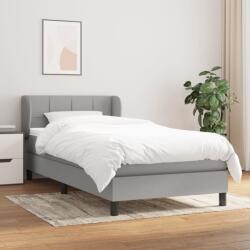 vidaXL világosszürke szövet rugós ágy matraccal 100 x 200 cm (3126221)