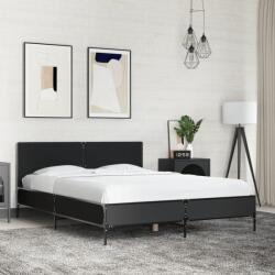 vidaXL fekete szerelt fa és fém ágykeret 140 x 200 cm (3279997)
