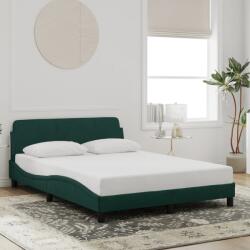 vidaXL sötétzöld bársony ágykeret matrac nélkül 120 x 200 cm (373155)