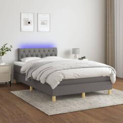 vidaXL sötétszürke szövet rugós és LED-es ágy matraccal 120 x 200 cm (3133942)