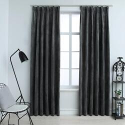 vidaXL 2 db antracitszürke bársony sötétítőfüggöny kampókkal 140x175 (134500) - vidaxl