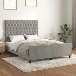 vidaXL világosszürke bársony ágykeret matrac nélkül 140x200 cm (3125940)